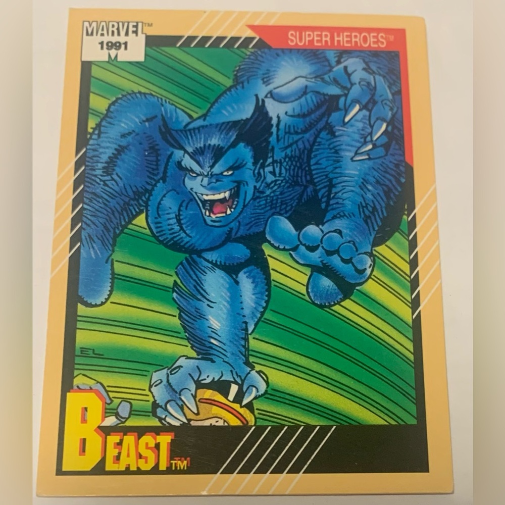 Marvel Beast Character Card - Blue, Pink, Yellow